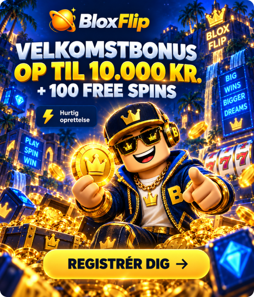 BloxFlip registrering med velkomstbonus pÄ op til 10.000 kr. + 100 free spins